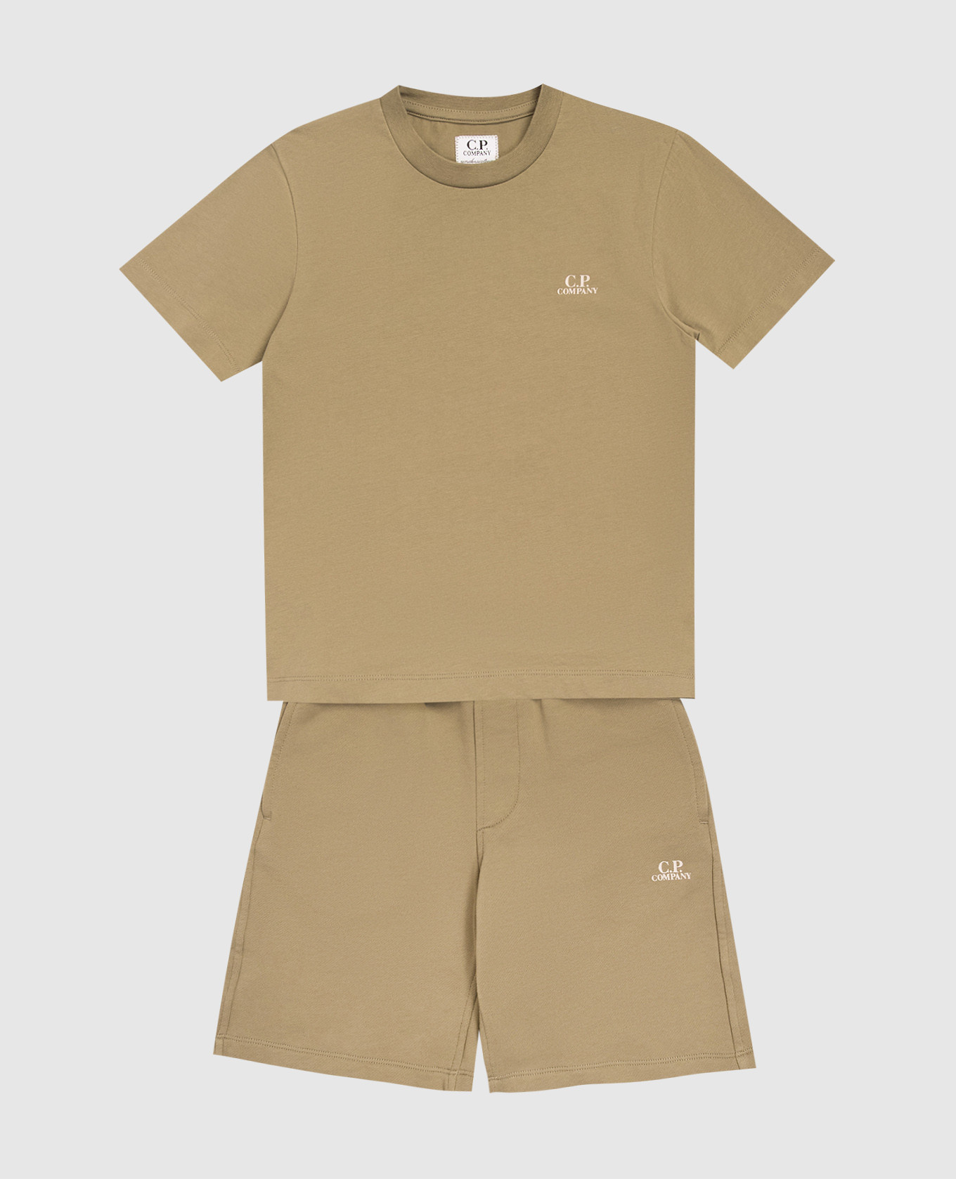 

Children's khaki suit with logo print C.P. Company