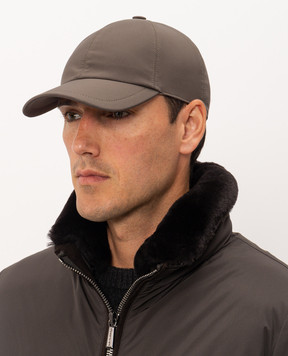 Enrico Mandelli Gray cap with logo CAP401519V