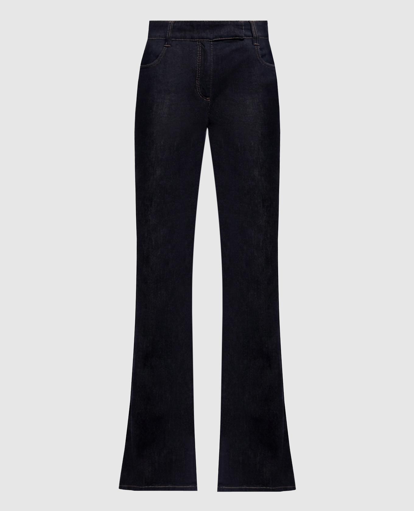 Blue flared jeans with logo patch