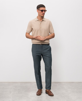 Stefano Ricci Beige short-sleeved shirt with silk K616453PAMF26118