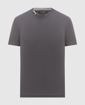 Dolce&Gabbana Grey T-shirt with logo patch G8TW5TFU7EQ
