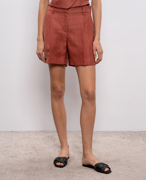 Brunello Cucinelli Pink linen shorts MH527P8923