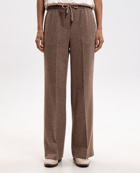 Peserico Brown wool and cashmere pants P0440504314