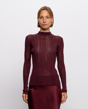 Gabriela Hearst Aveda burgundy silk top 4269822A143