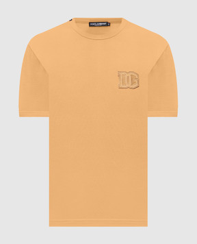 Dolce&Gabbana Brown T-shirt with monogram patch G8PV1ZG7P3N