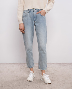 Brunello Cucinelli Blue jeans with a patch MA095P5847