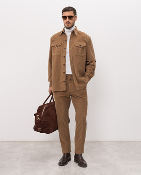 ISAIA Brown corduroy shirt CMT217X0076