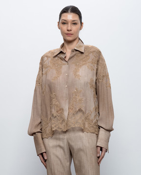 Ermanno Scervino Beige blouse with lace D482K743APEMY