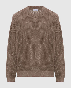 Brunello Cucinelli Brown jumper with lurex MST263300