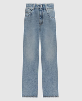 Brunello Cucinelli Contemporary Loose Blue Jeans with Monil Chain MA095P5565