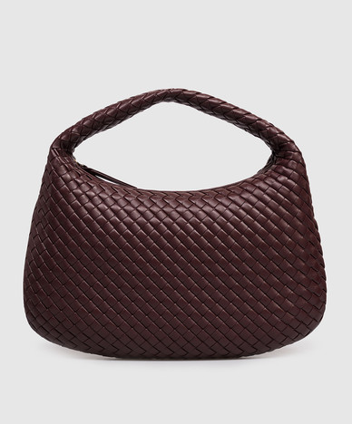Veneta burgundy leather hobo bag
