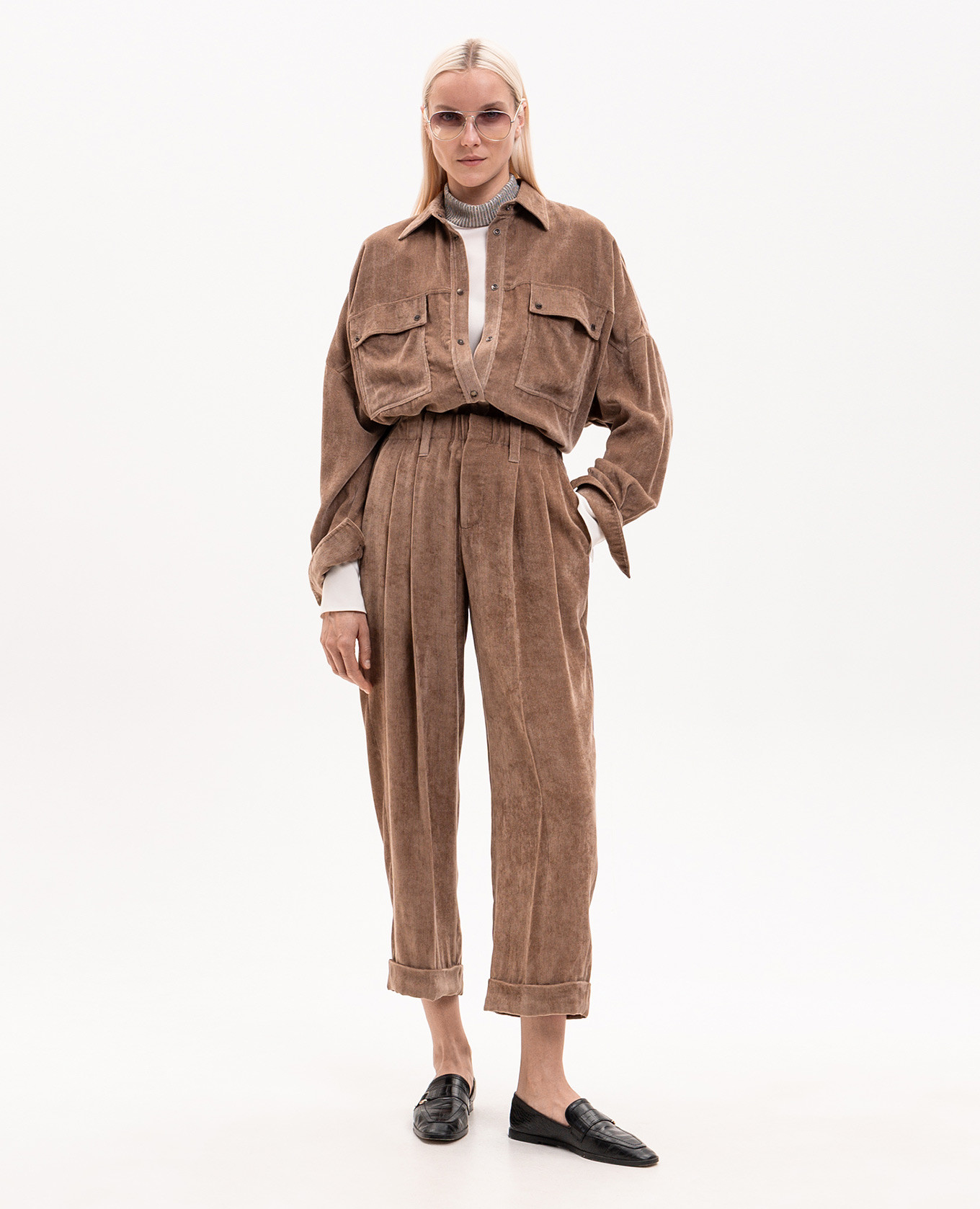 Brown corduroy shirt jacket Brunello Cucinelli 2