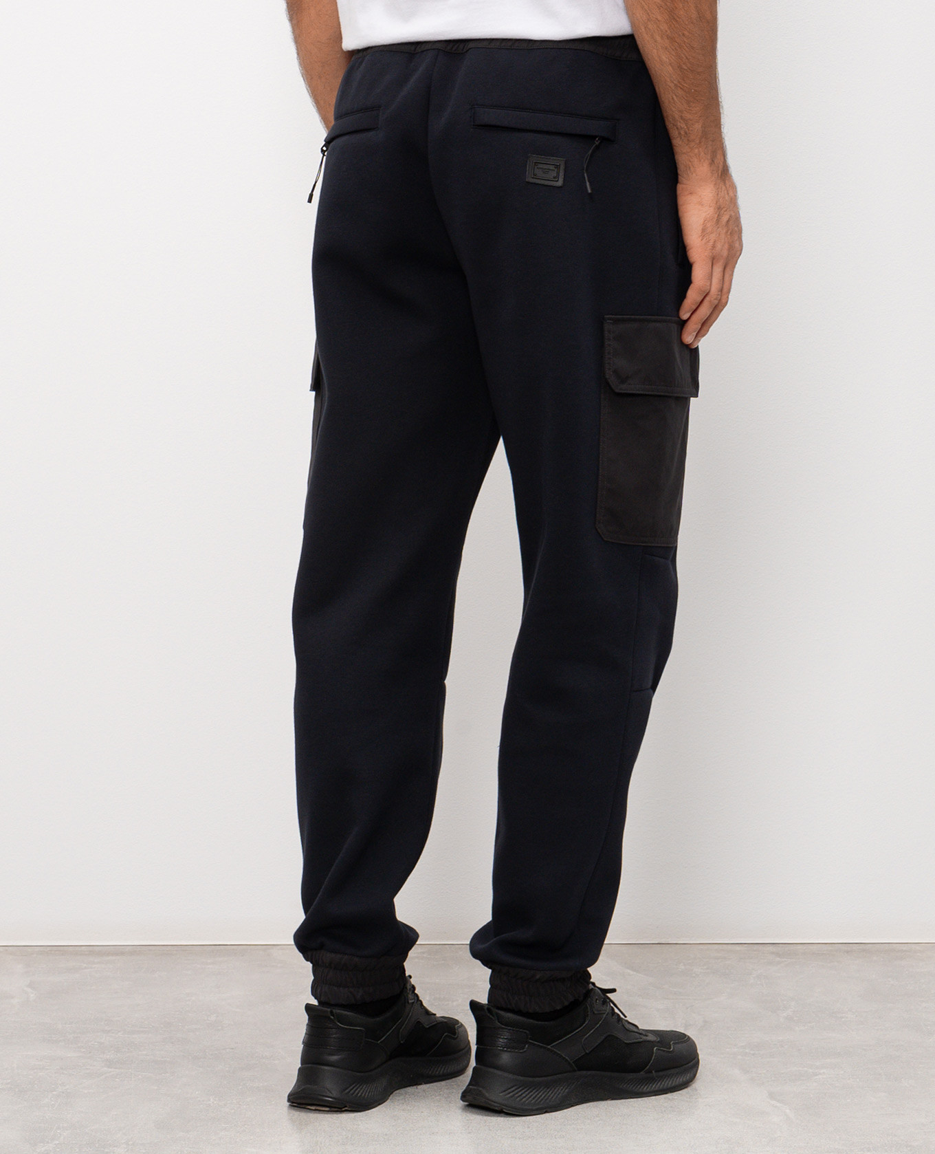 Blue cargo joggers with logo patch Dolce&Gabbana 4