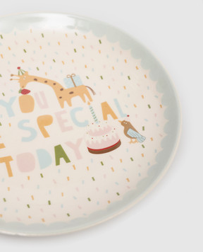 BloomingvilleMINI Beige children's ceramic plate Celebrate 82063092