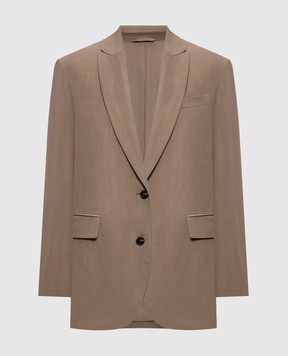 Brunello Cucinelli Brown jacket with linen MH1267291