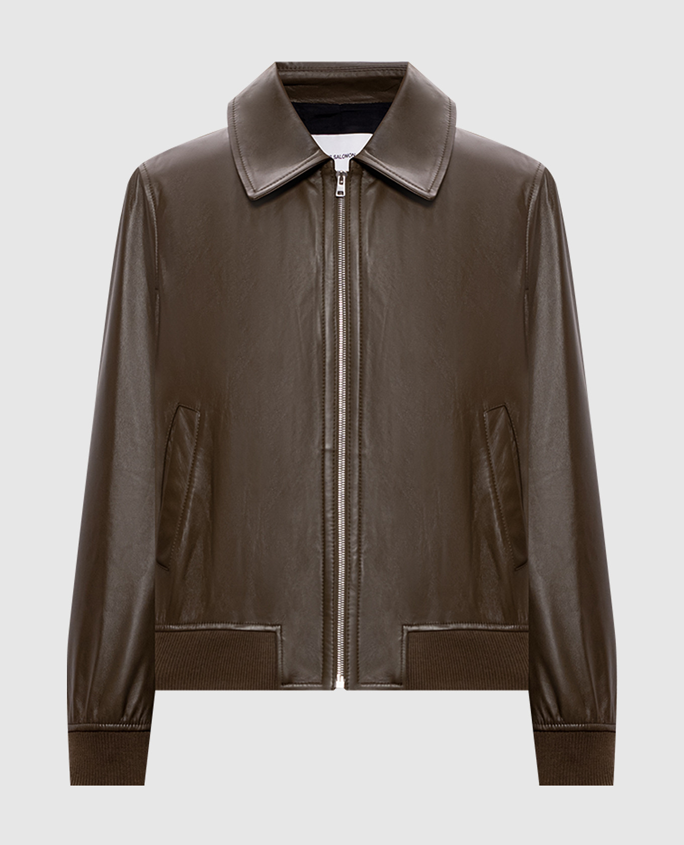 Khaki leather jacket