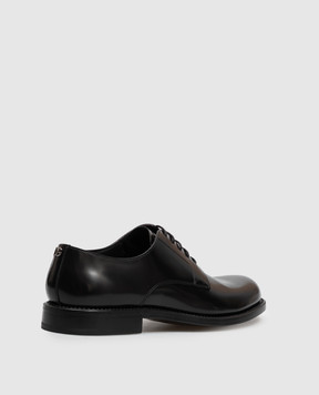 Dolce&Gabbana Black leather glossy derby shoes A10879A1203