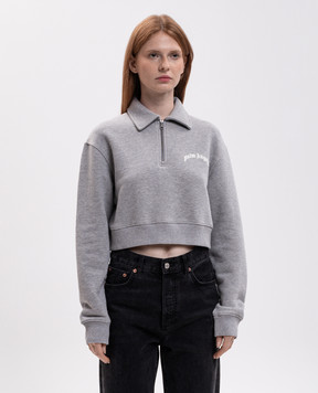 Palm Angels Gray sweatshirt with zipper PAWGC003FL001