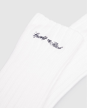 Sporty & Rich White socks with logo embroidery AC099710326WH01