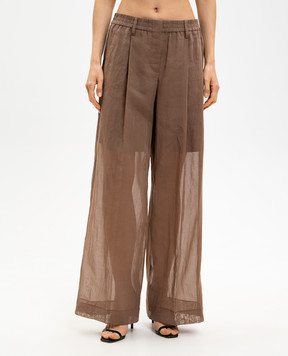 Brunello Cucinelli Brown pants with chain M0F91P9174