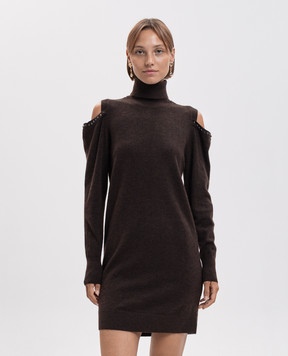 Twinset Brown dress with cutouts 262AP3172