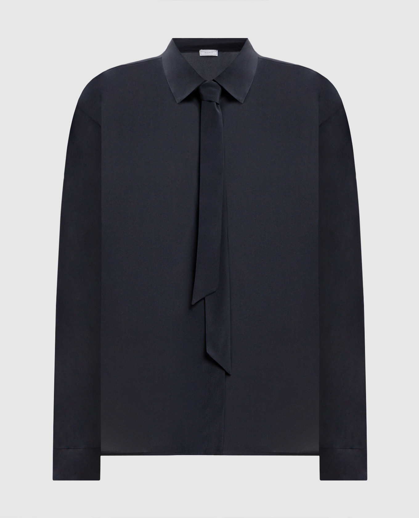 Blue silk blouse