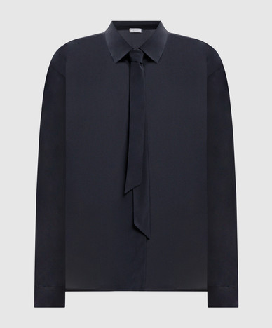 Blue silk blouse