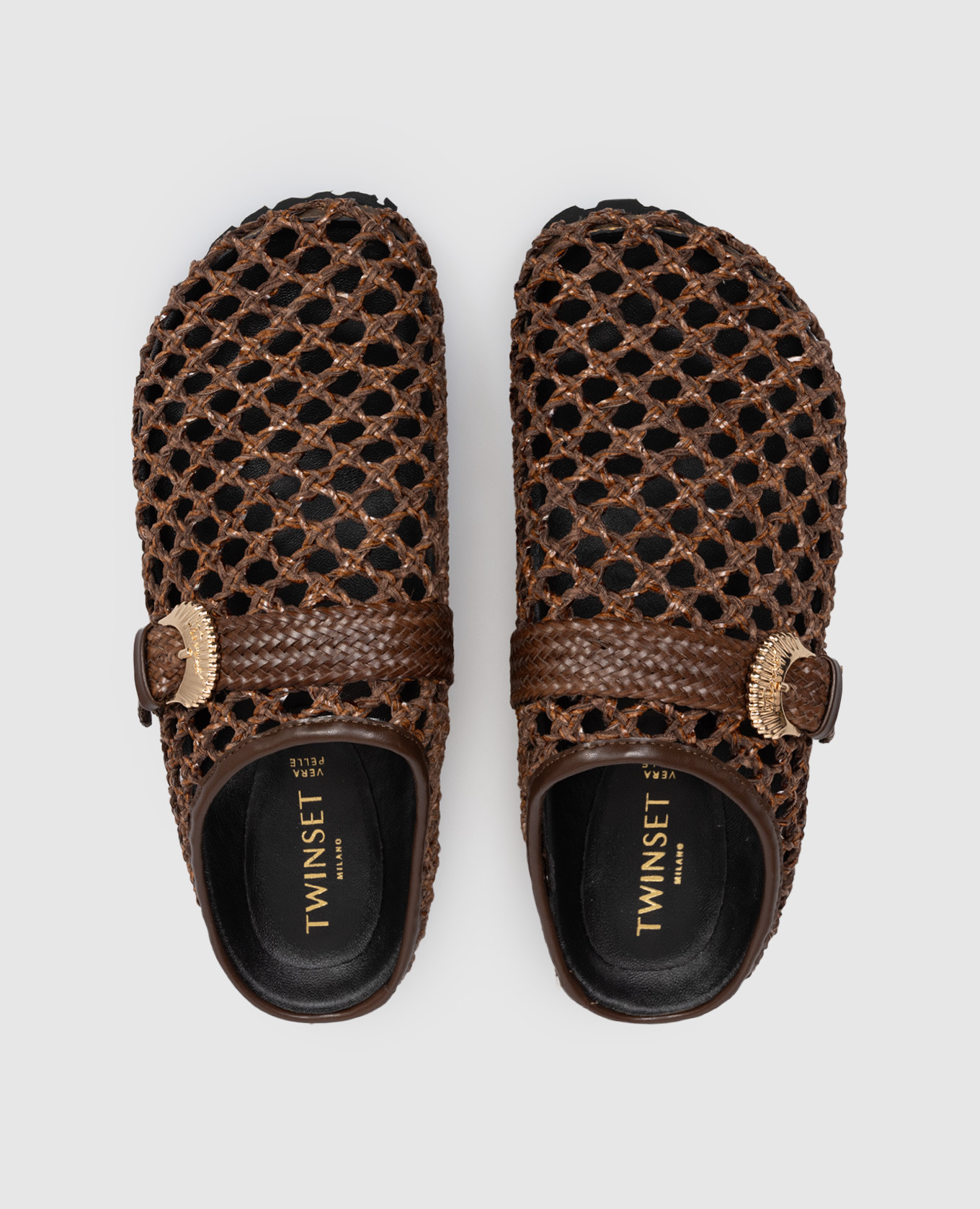 

Brown braided mules Twinset