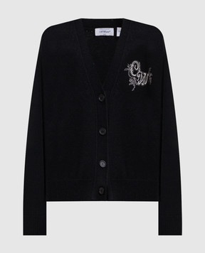 Off-White Black cardigan with wool 2FE00535T