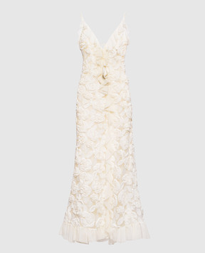 Nissa Ivory floral applique dress RRS16667