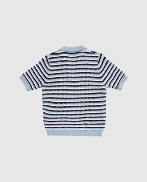 MC2 SAINT BARTH Children's blue striped Caddy polo shirt CDY00403773L