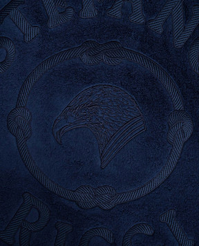 Stefano Ricci Blue terry towel with logo embroidery YTELM04E9UEAGLE2