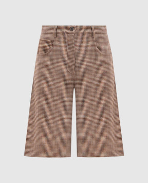 Brunello Cucinelli Beige patterned wool Bermuda shorts MP546P9322