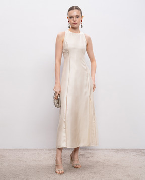 Loulou de Saison Beige silk dress IRAKA IRAKA