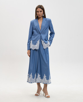 Twinset Blue jacket with lace 261AP2290