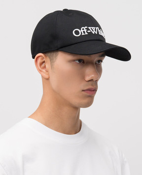 Off-White Black cap with logo embroidery OMLA04AC99FAB001