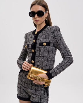 Balmain Gold leather Shuffle clutch GN1ON259LMLO
