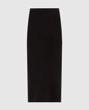 Allude Brown wool and cashmere skirt 26517081