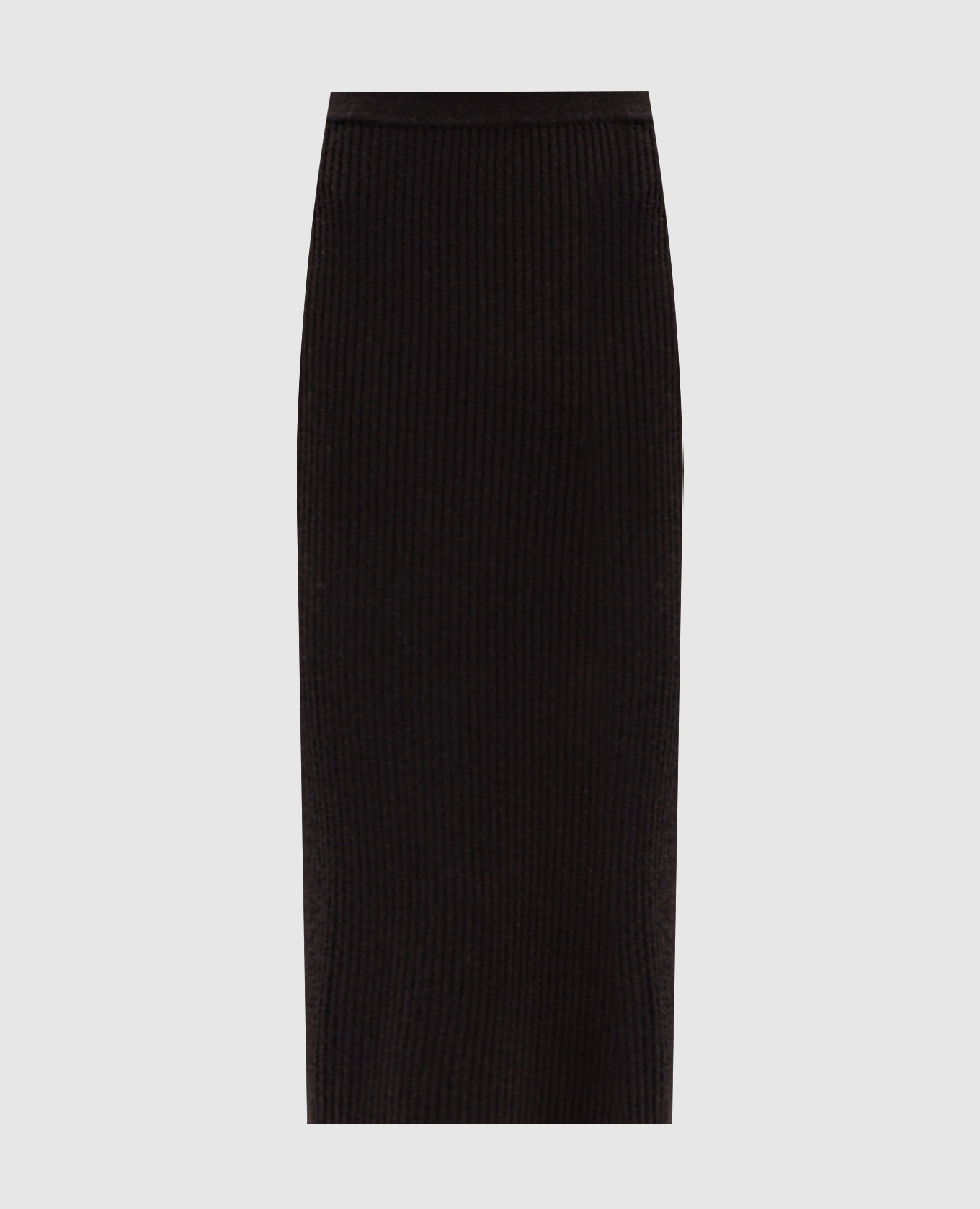 Brown wool and cashmere skirt