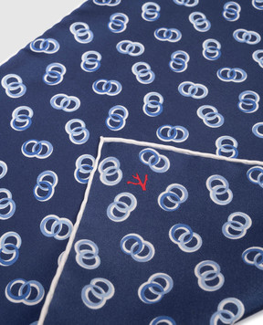 ISAIA Blue silk pacha scarf FZOOO5FZ802