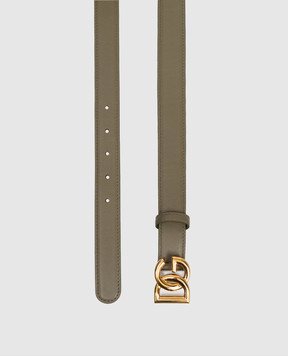 Dolce&Gabbana Khaki leather belt with logo BE1447AK274