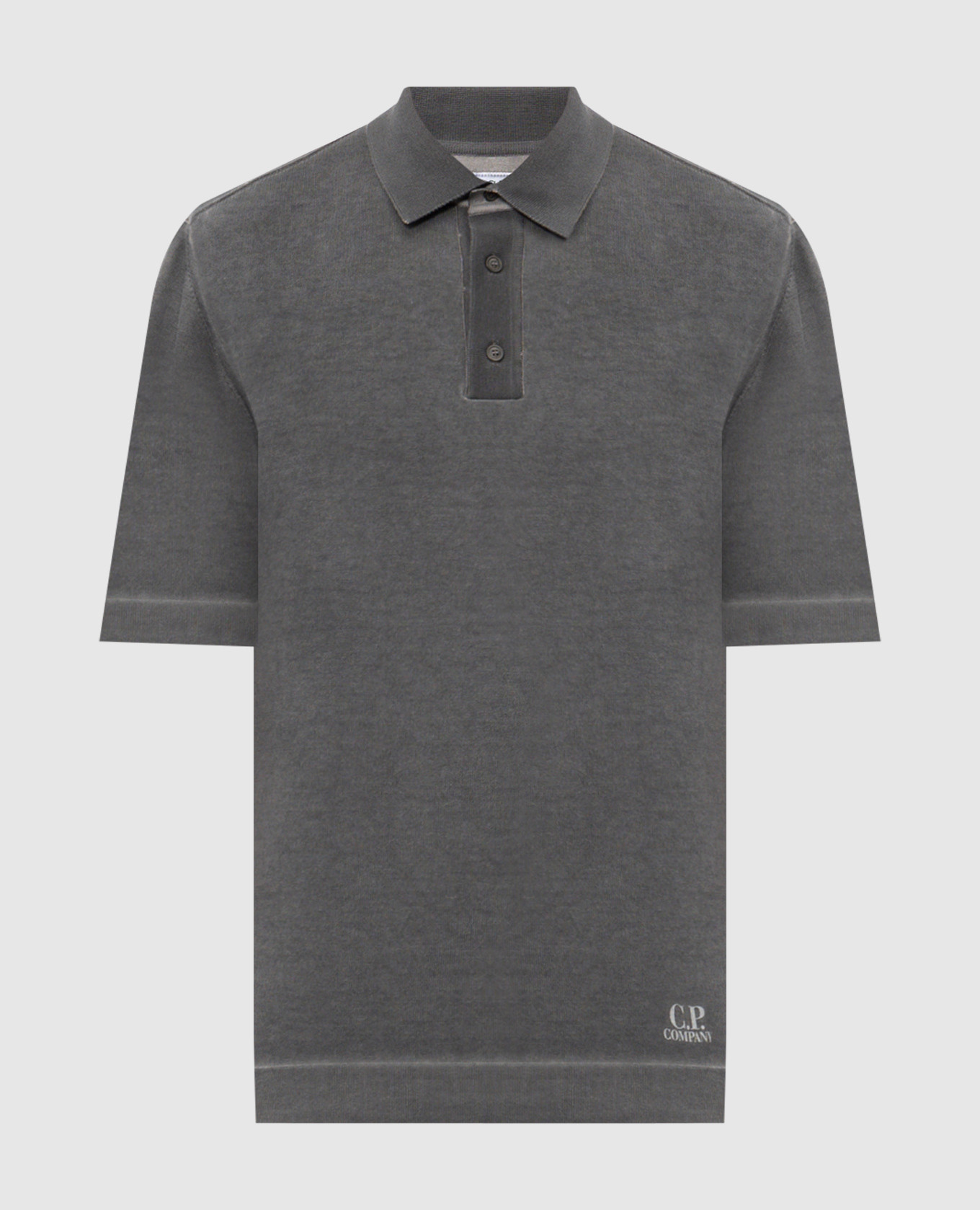 

Grey polo shirt with logo print C.P. Company