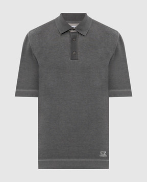 C.P. Company Grey polo shirt with logo print MKN204A110646S
