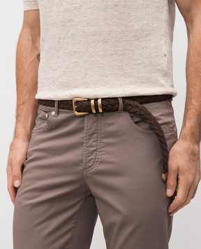 Brunello Cucinelli Brown suede belt MAURP253