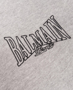 Balmain Children's gray sweatshirt with logo embroidery BZ4H30Z31881214