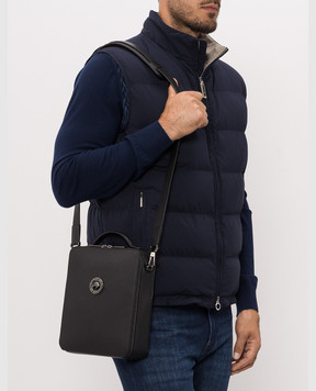 Stefano Ricci Black leather bag with textured emblem ND218GTUVHI1