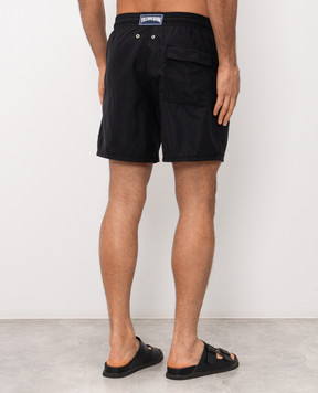 Vilebrequin Black swim shorts with patch MOOC4A00