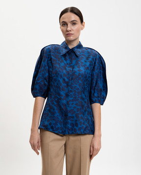 Gabriela Hearst Blue Sansi silk blouse 3261018P127