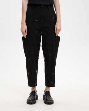 Y`S Yamamoto Black printed cargo pants YQP09025