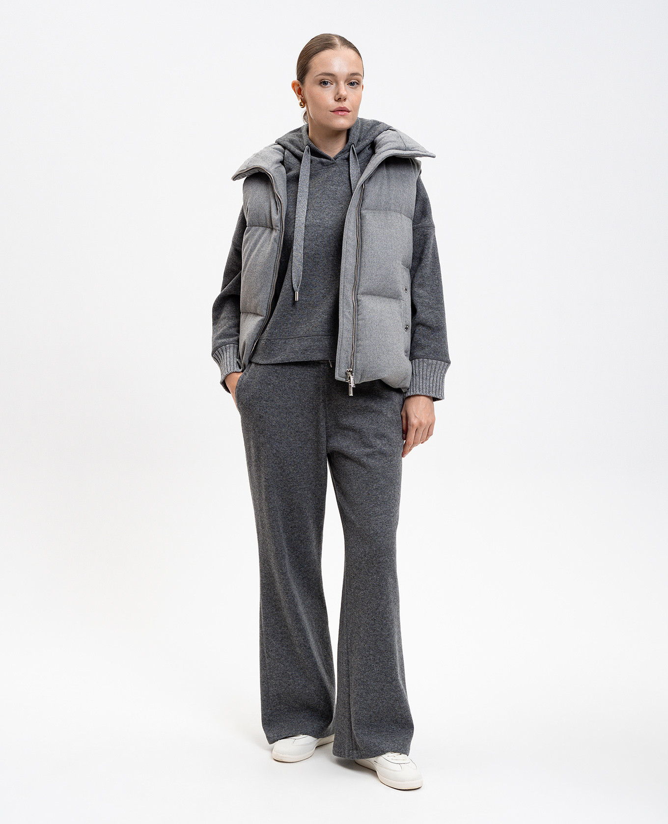 

FUENTE gray down vest made of wool and cashmere MooRER, Grey